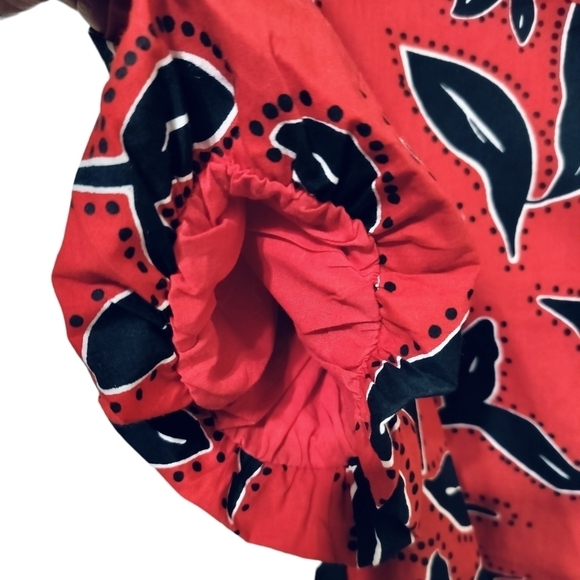 (1586) Walter Baker Fiona Print Short Sleeve Ruched Top Size Small - Picture 9 of 14